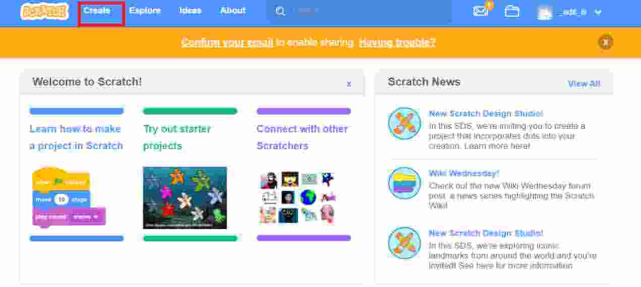 Create a new project in scratch