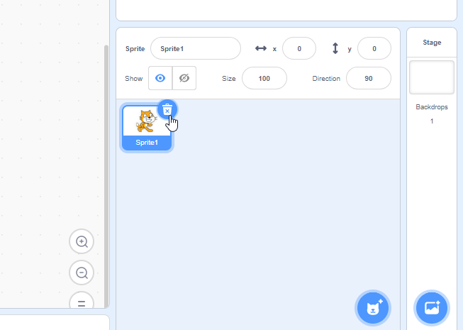 Delete the Cat sprite and choose a different sprite