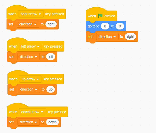 Drag & drop “set direction to” and set the direction right