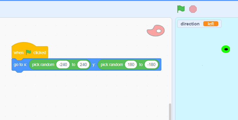 set the x value from -240 to 240