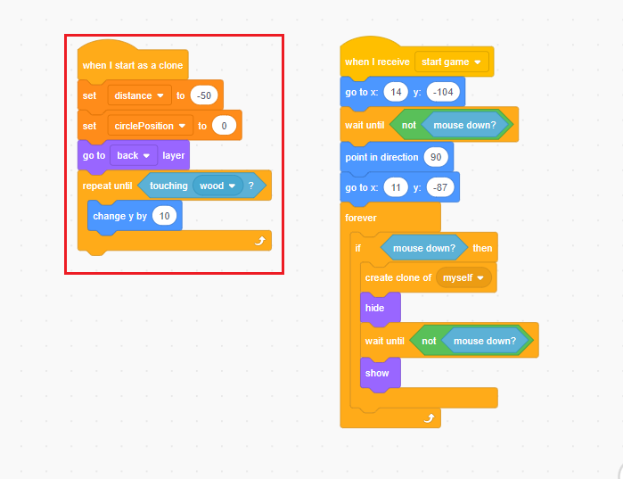 drag & drop coding blocks