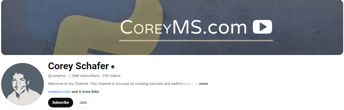 Python YouTube Channels #2- corey schafer