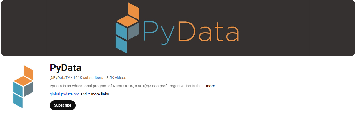 Python YouTube Channels #7 - pydata