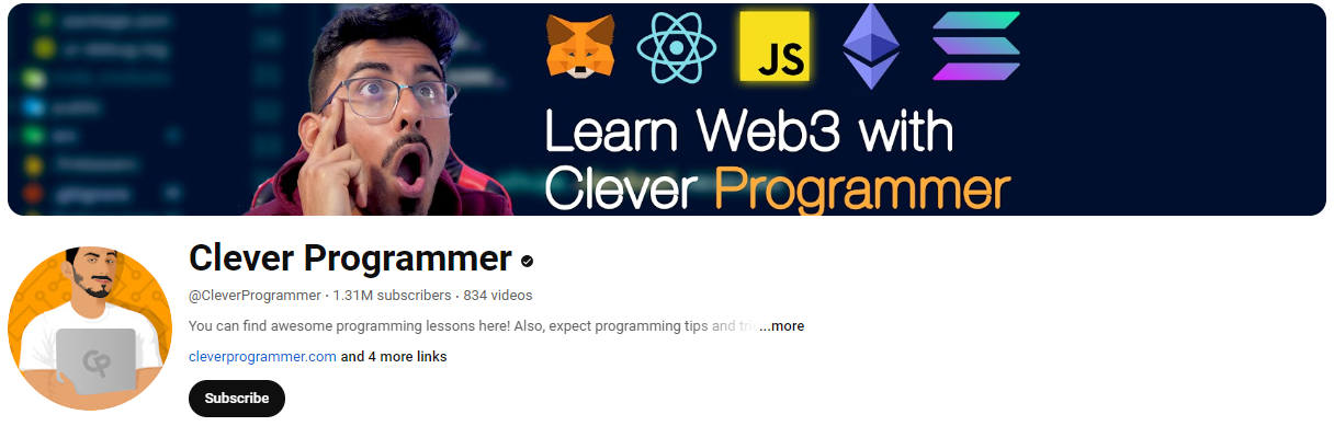 YouTube Channels to learn Javascript #7 - clever programmer