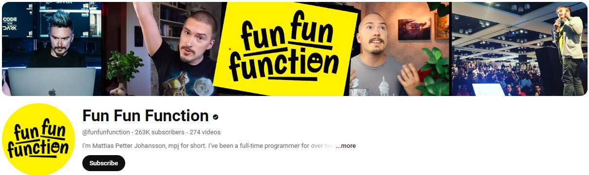 YouTube Channels to learn Javascript #11- fun fun function