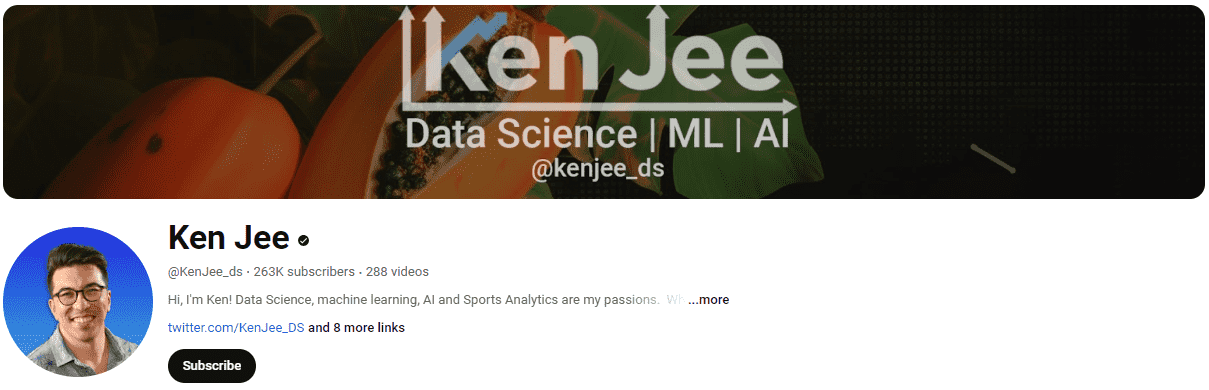 Best YouTube Channels for Learning Data Science #3-Ken Jee