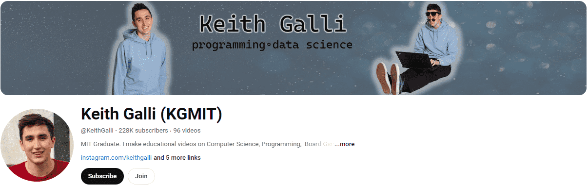 Best YouTube Channels for Learning Data Science #8- Keith Galli