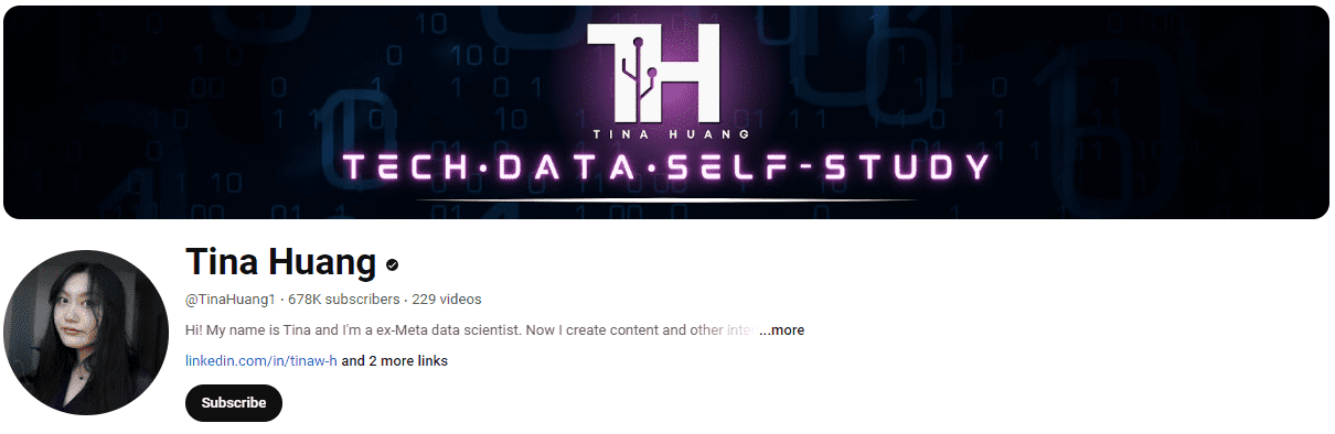 Best YouTube Channels for Learning Data Science #9- Tina Huang